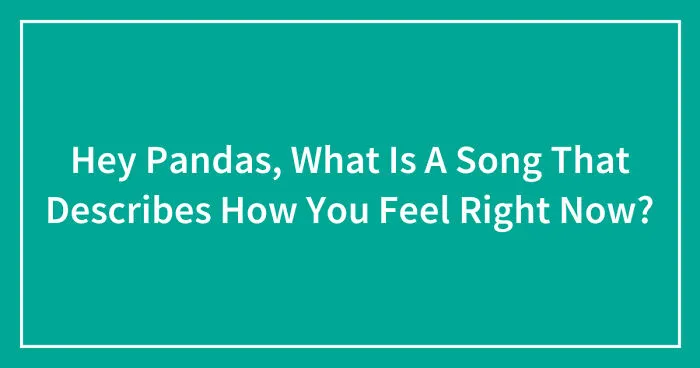 Hey Pandas, What Is A Song That Describes How You Feel Right Now? (Closed)