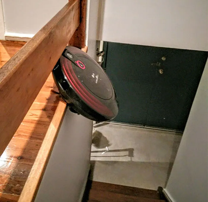 Came Home From Dinner And Found My Vacuum Hanging On For Life