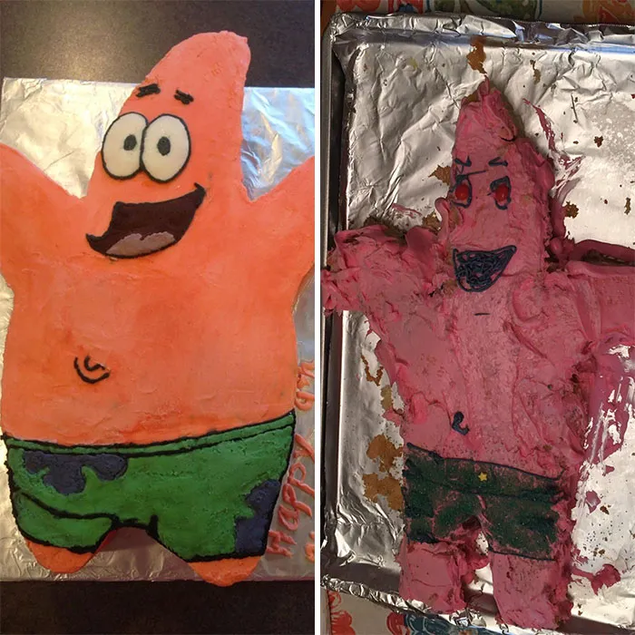 There Was An Attempt By My Dad To Make My Brother A Patrick Star Birthday Cake