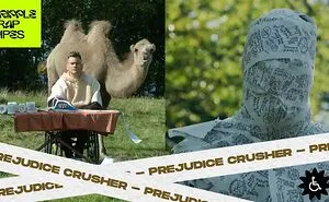 Man Fighting Prejudices By Shredding Toilet Paper
