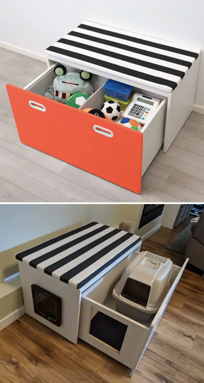 Fritids , Hidden Cat Litter Box / Bench