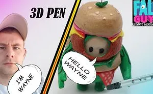 3D Pen Fall Guys Burger Skin Made With 3D Pen