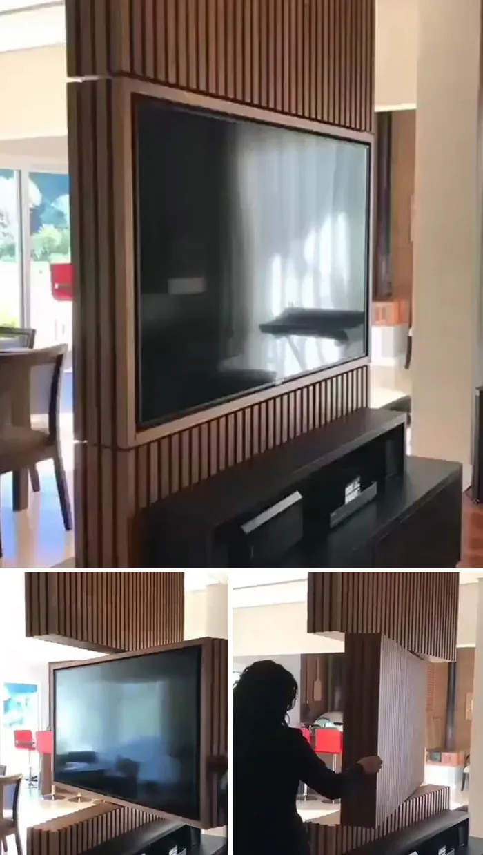 Rotating TV Panel By Holzk Móveis