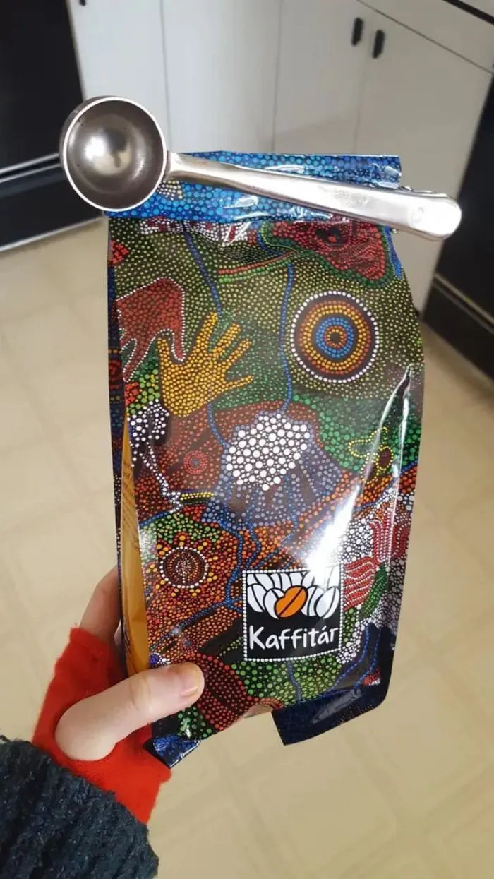 A Coffee Measuring Spoon That Doubles As A Clip For Your Bag Of Beans