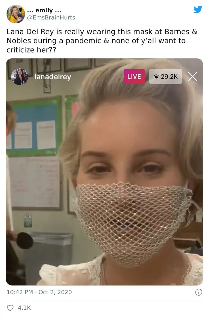 Lana Del Rey's Mesh Mask