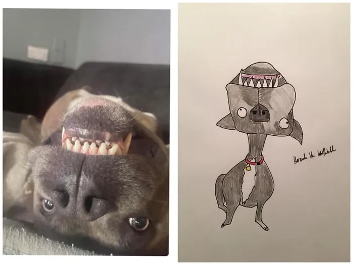Man Who's Never Drawn In His Life Does Crappy Pet Portraits For Charity And Raises Over £13.6k (30 New Pics)