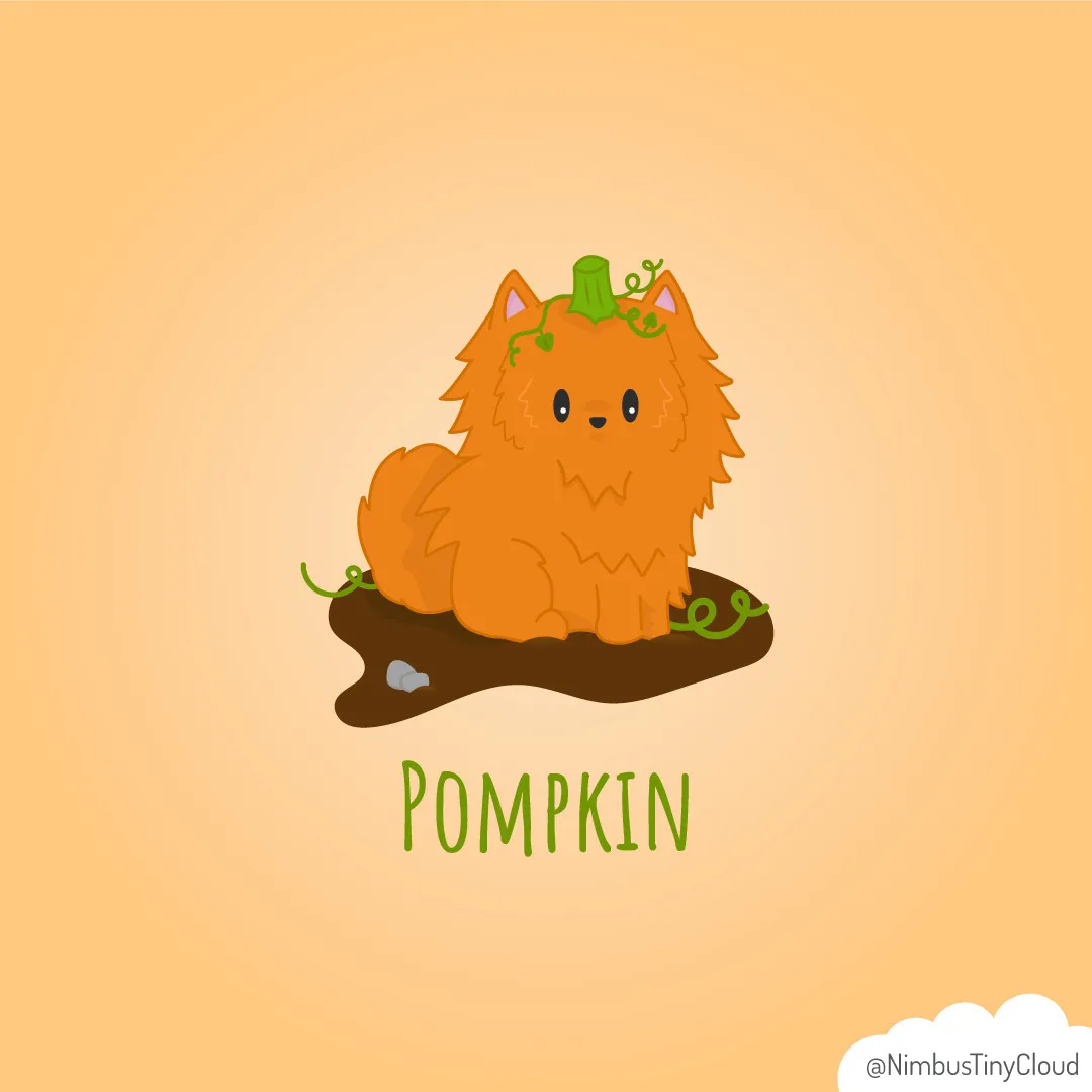 Pomeranian Owner Creates Spoopy Illustrations Inspired By Her Dog.