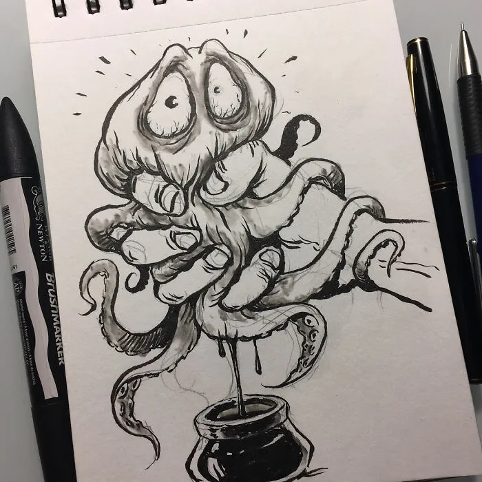 Russian Artist's 40 Illustrations Involve Dark Humor And Creepy Subjects
