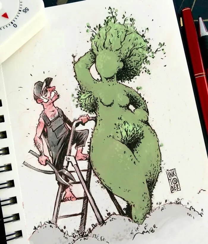 Russian Artist's 40 Illustrations Involve Dark Humor And Creepy Subjects