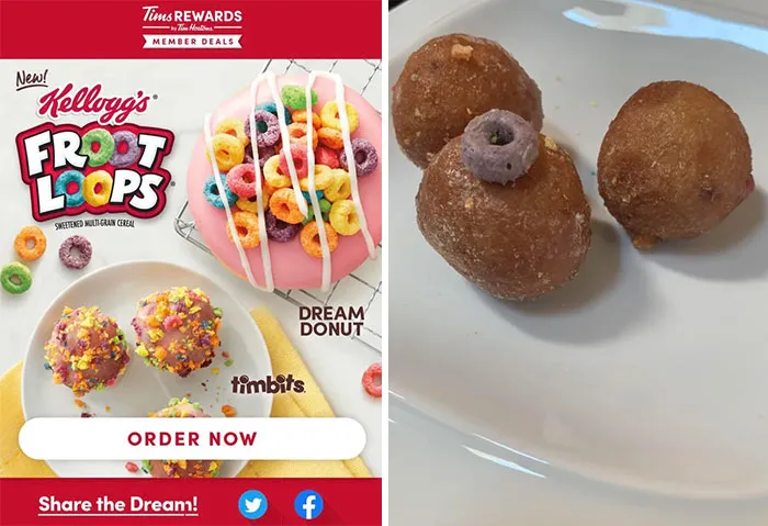 Donuts con froot loops de Tim Horton