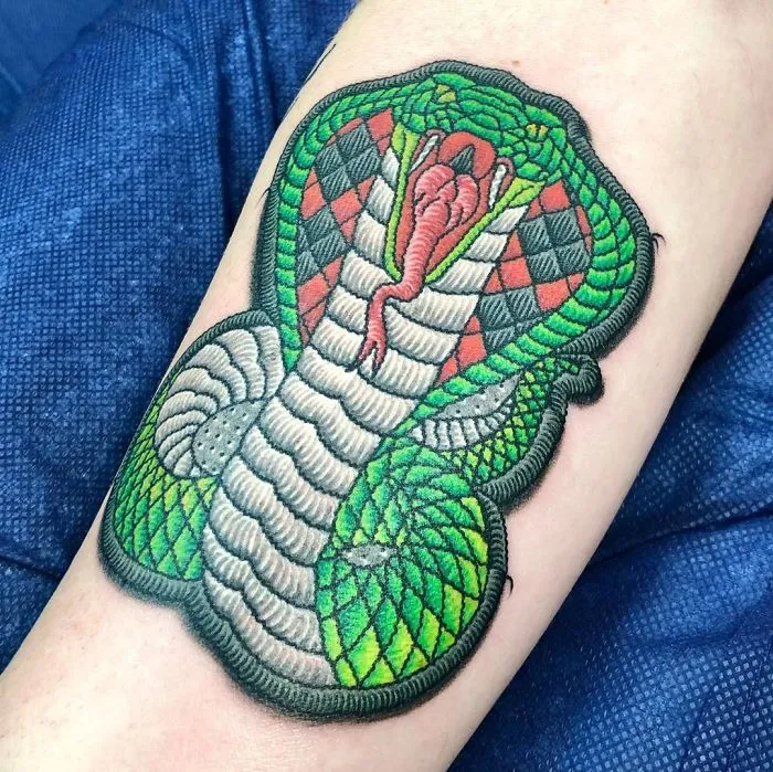 Artist Creates Tattoos That Look Like Sewn-On Patches And Here're 30 Of His Most Impressive Works