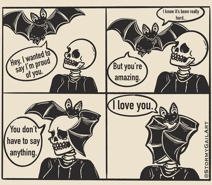 40 Honest Skeleton Comics About Loss, Mental Health, And Therapy By ‘Stormy Gail’