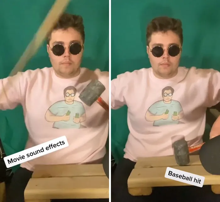 30 Movie Sound Effects Recreated Using Simple Household Objects By A Foley Artist On TikTok