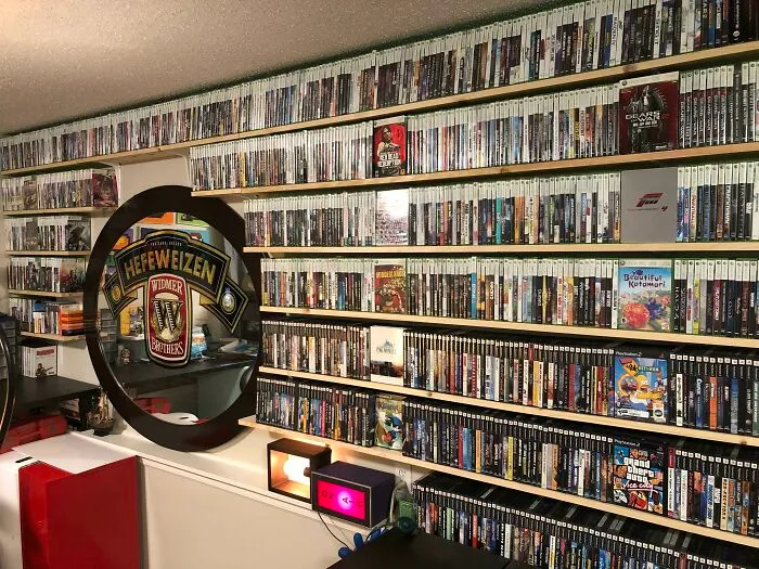My Game Collection Is Finally Out Of Storage! Wife Surprised Me By Building Shelves As An Anniversary Gift Today