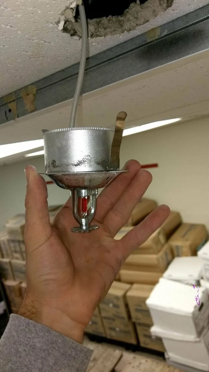 Revisando el equipo antiincendios del hospital, encontré esta cámara en el techo