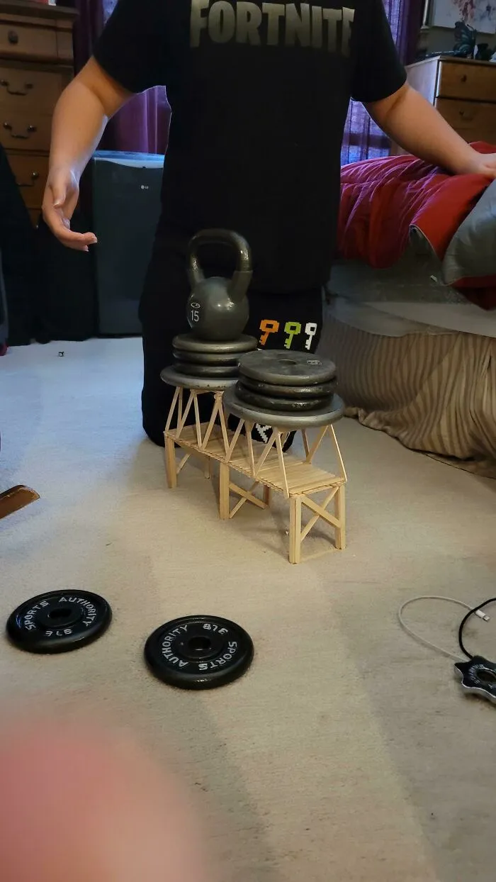 Me And My Brother Made A Bridge For School That Held 65 Pounds!