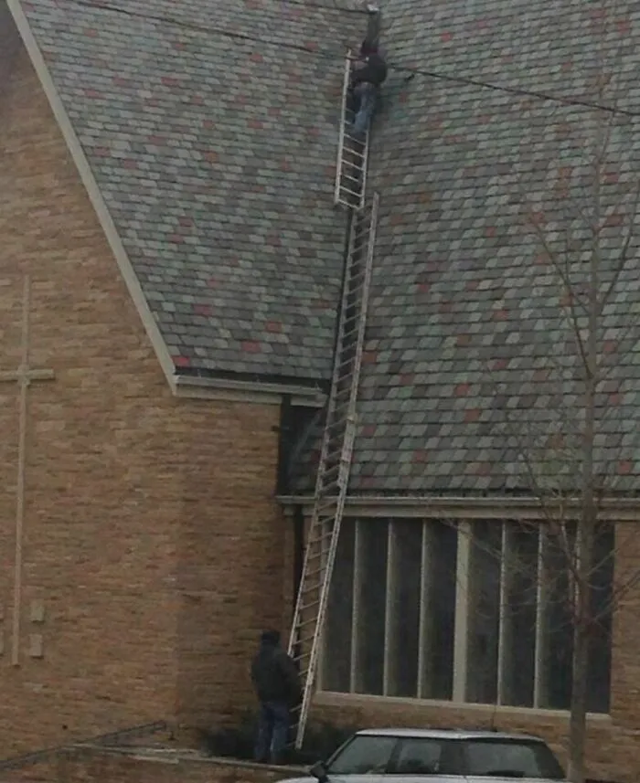 Cuando trabajaba en la construcción salió esta foto mía en un sitio de fallos de seguridad