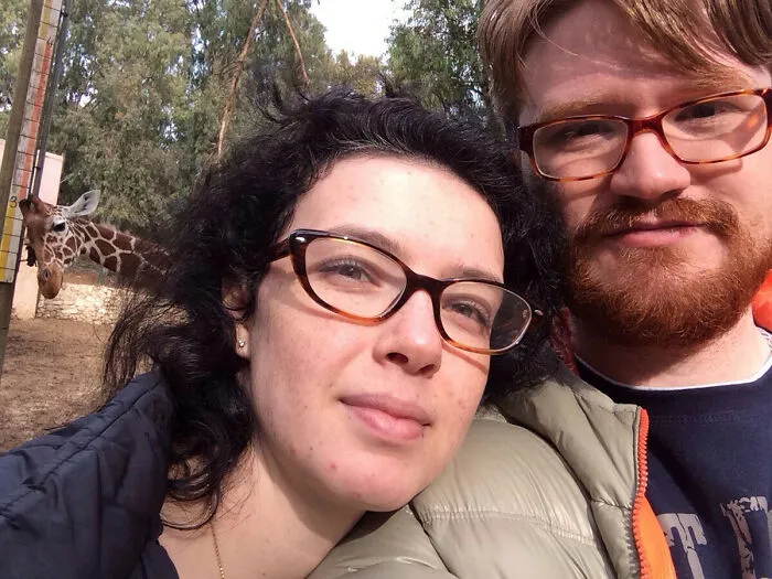 My Wife And I Photobombed By A Giraffe