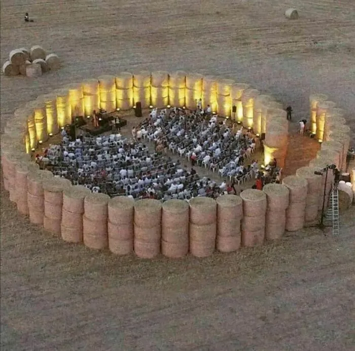 This Ad Hoc Theater Made From Hay Bales