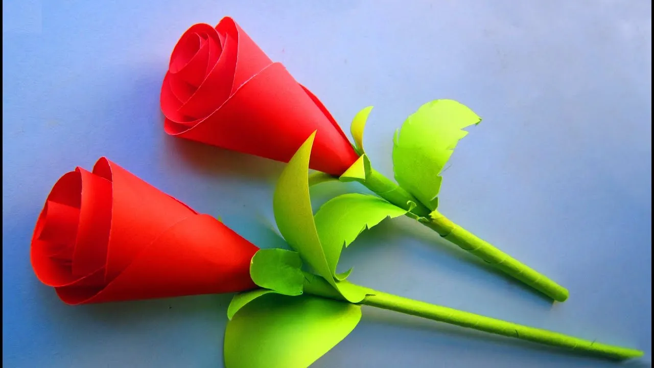 Handmade Paper Rose | Easy And Beautiful Paper Flower Making | DIY Flower Crafts