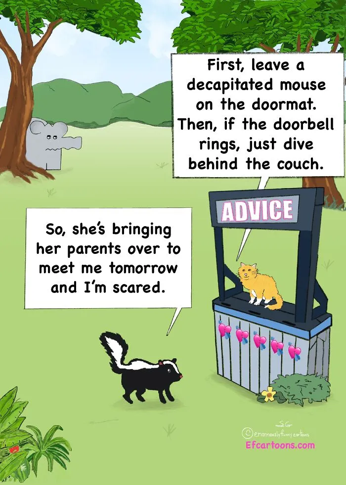 My Enormously Funny Cartoon Advice For The Lovesick Dedicated In Memory Of My Mom