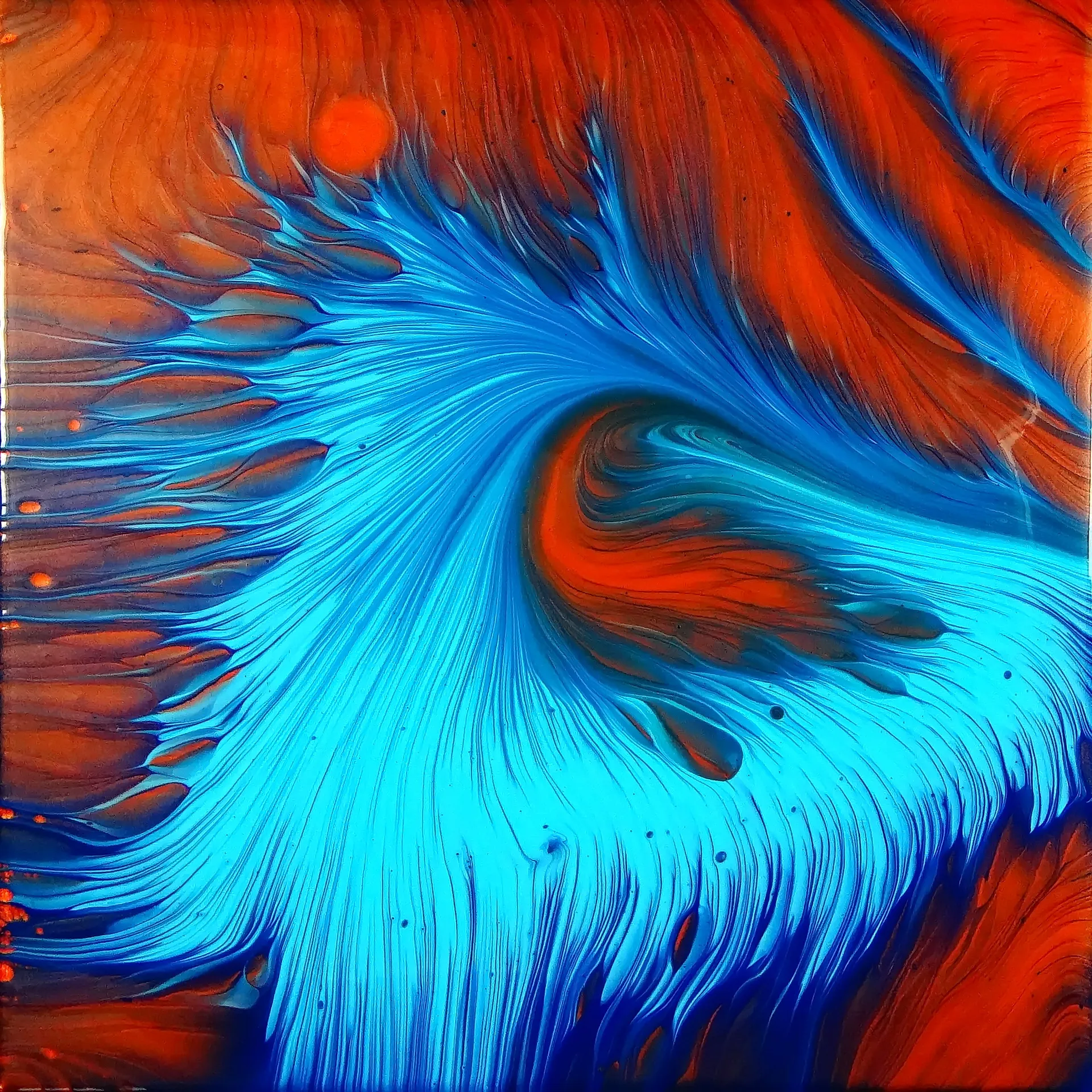 Split Cup Acrylic Pour ~ Copper & Blue ~ Step By Step ~ Acrylic Pour Tutorial