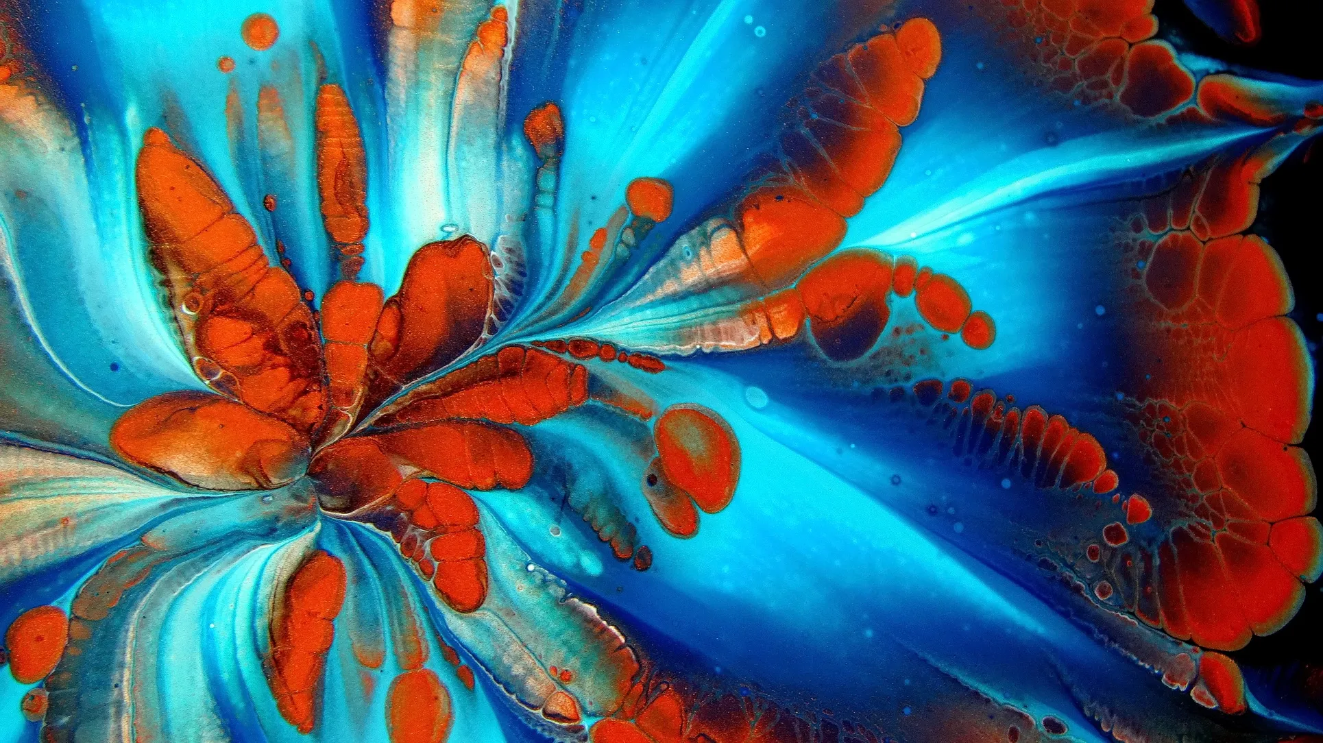 Acrylic Pour Painting With Copper ~ Cup Bottom Reverse Flower Dip ~ Fluid Art