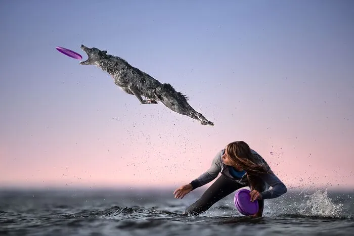 Volando sobre el mar (1º en Mascotas)
