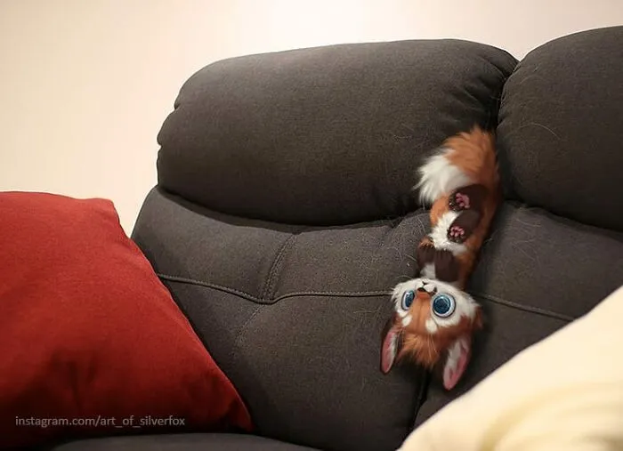 This Artist Can't Have Pets In His Apartment, So He Puts Digital Furry Animals In Real-Life Situations (29 New Pics)