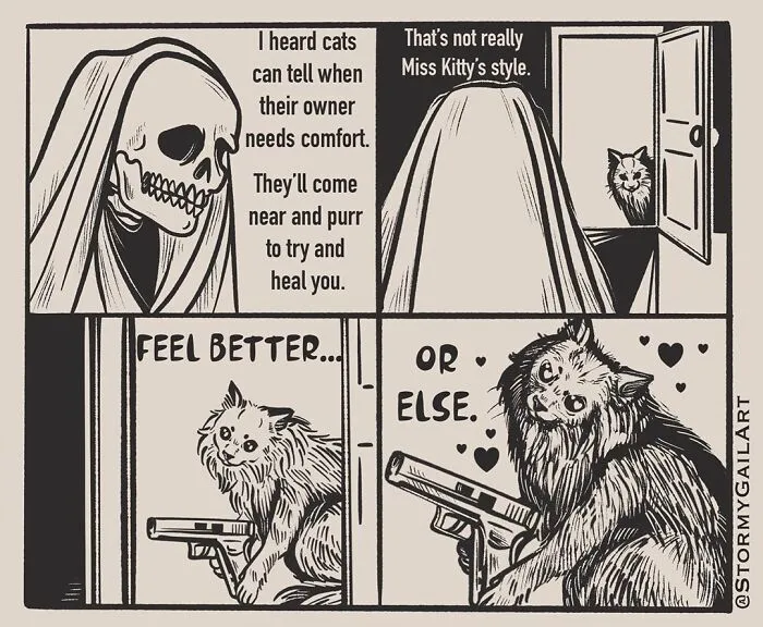 40 Honest Skeleton Comics About Loss, Mental Health, And Therapy By ‘Stormy Gail’