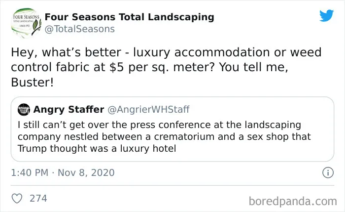 This Parody Account For 'Four Seasons Total Landscaping' Is Hilariously Roasting Trump's Rally In 27 Tweets