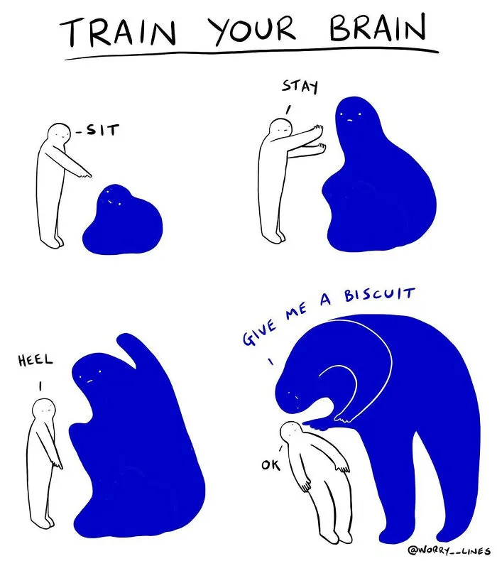 30 Minimalistic Illustrations That Tackle Mental Health By "Worry Lines"