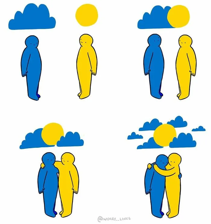 30 Minimalistic Illustrations That Tackle Mental Health By "Worry Lines"
