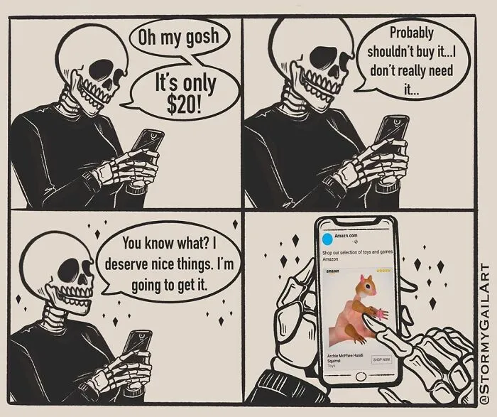 40 Honest Skeleton Comics About Loss, Mental Health, And Therapy By ‘Stormy Gail’