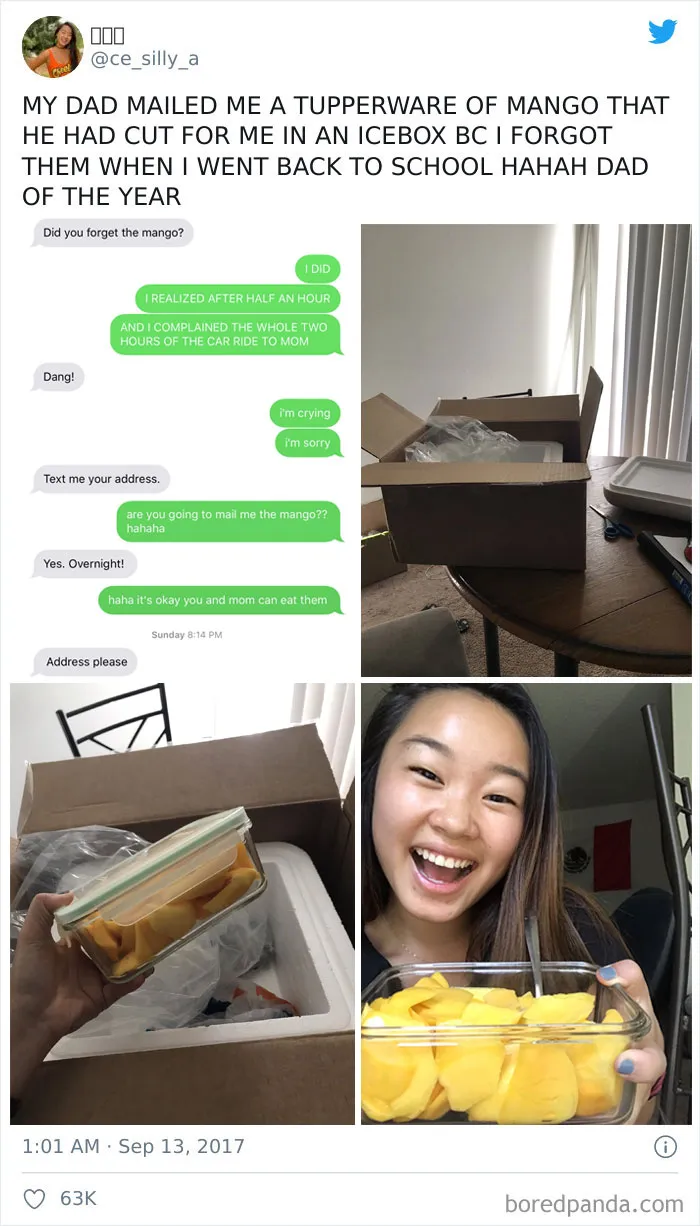 This Dad Who Overnighted Mangos To His Daughter Because She Forgot To Pack Them