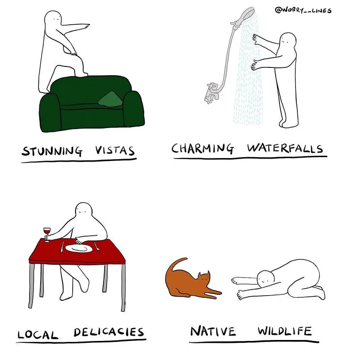 30 Minimalistic Illustrations That Tackle Mental Health By "Worry Lines"