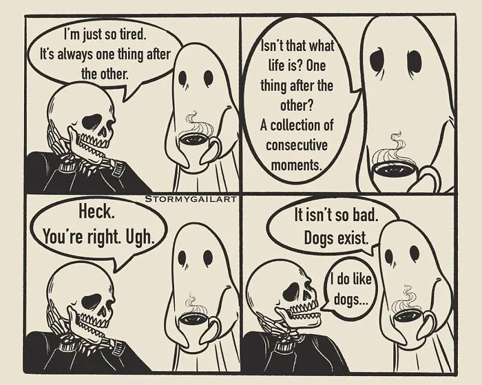 40 Honest Skeleton Comics About Loss, Mental Health, And Therapy By ‘Stormy Gail’