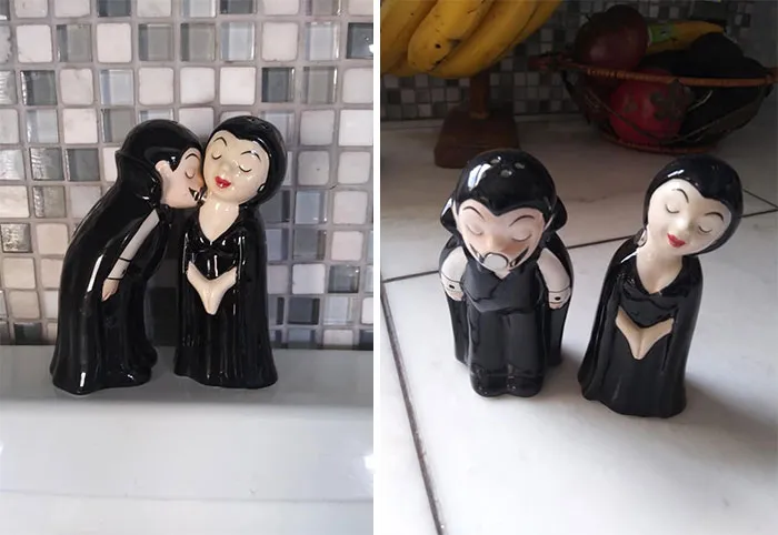 First Time Poster Here! I Found These Beautiful Vampire Salt And Pepper Shakers At Idaho Youth Ranch Thrift Store For $2.99!  I Adore Them And Now They Reside Above My Oven