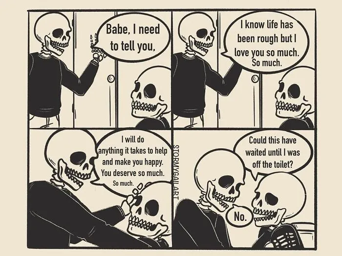 40 Honest Skeleton Comics About Loss, Mental Health, And Therapy By ‘Stormy Gail’