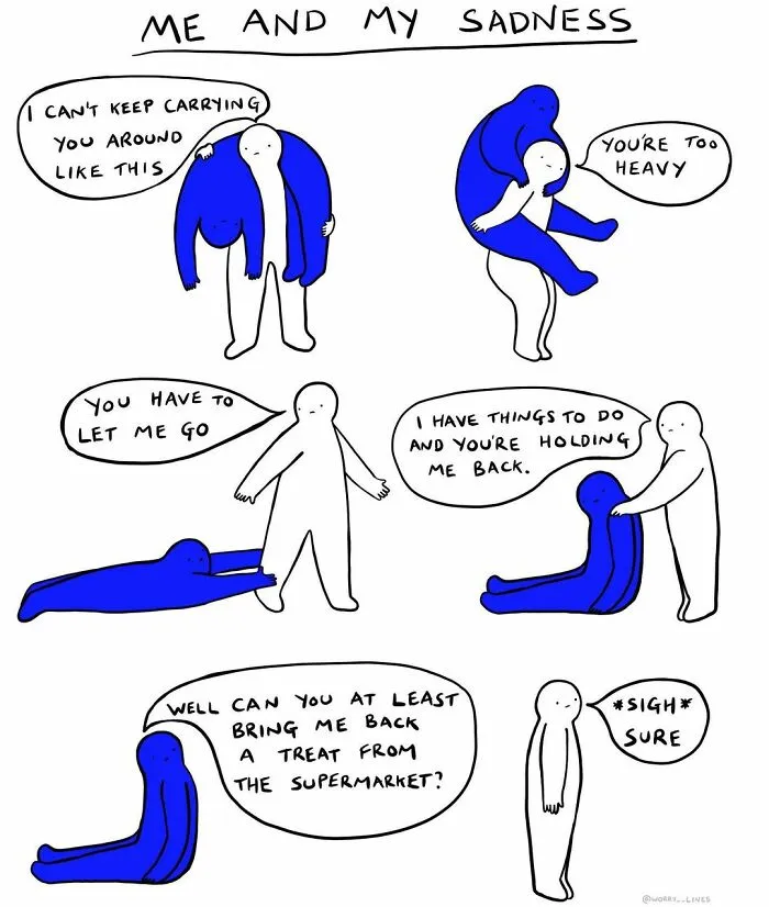 30 Minimalistic Illustrations That Tackle Mental Health By "Worry Lines"