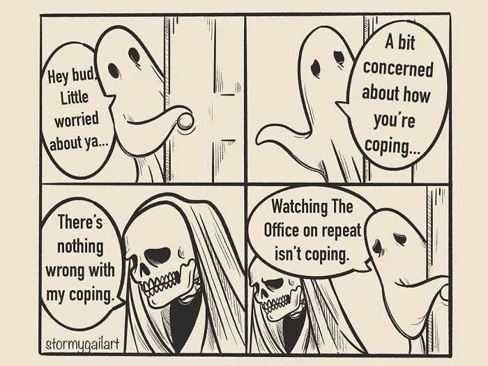 40 Honest Skeleton Comics About Loss, Mental Health, And Therapy By ‘Stormy Gail’