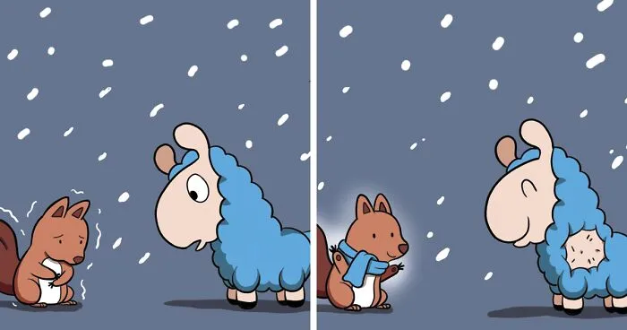 My 30 Wholesome And Positive Comics About A Blue Llama