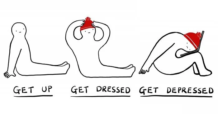 30 Minimalistic Illustrations That Tackle Mental Health By "Worry Lines"