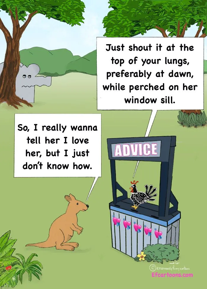 My Enormously Funny Cartoon Advice For The Lovesick Dedicated In Memory Of My Mom
