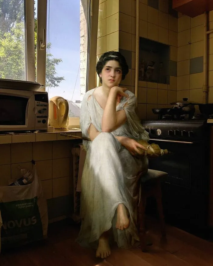 Artist Places People From Classical Paintings Into The Modern World And The Result Is Surprisingly Fitting (27 New Pics)