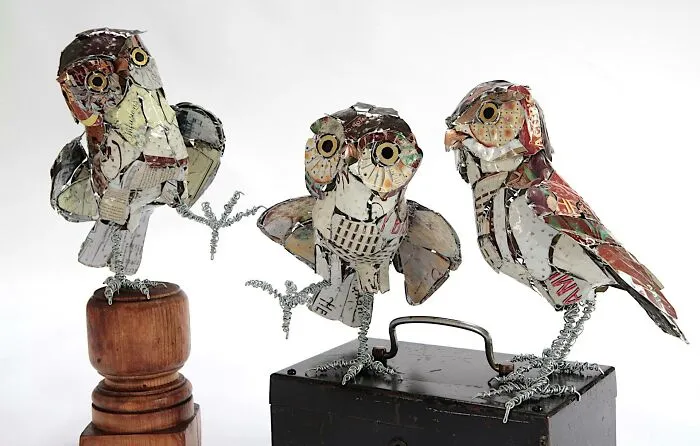 This Artist Repurposes Scrap Metal, Discarded Objects, And Textile Into Lifelike Animal Sculptures (116 Pics)