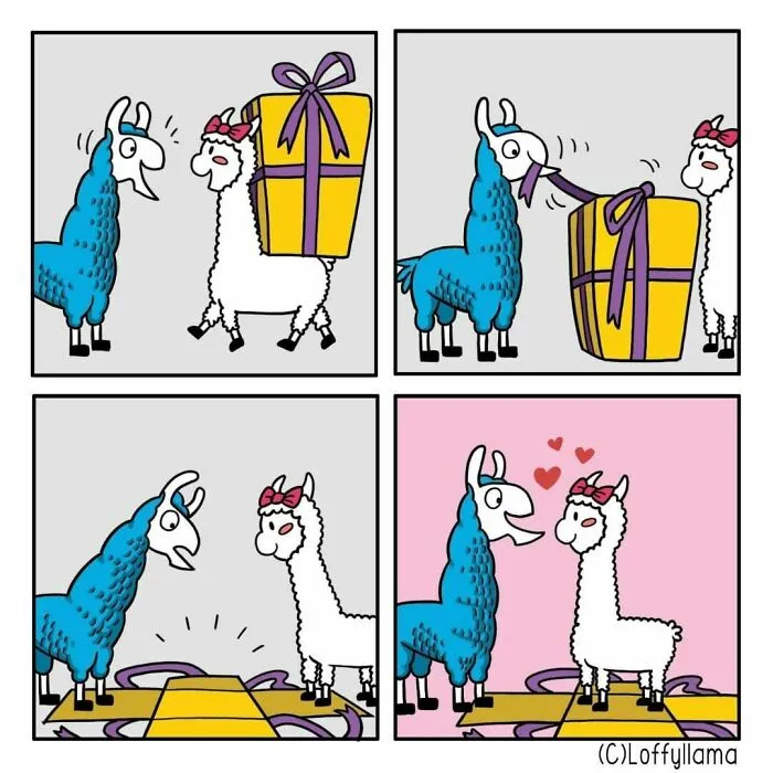 My 30 Wholesome And Positive Comics About A Blue Llama