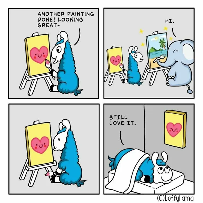 My 30 Wholesome And Positive Comics About A Blue Llama