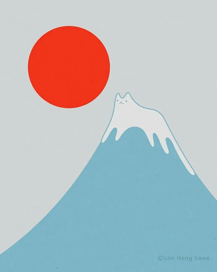 My 25 Minimal Illustrations That Blend Cats Into Landscapes And Other Scenes (New Pics)