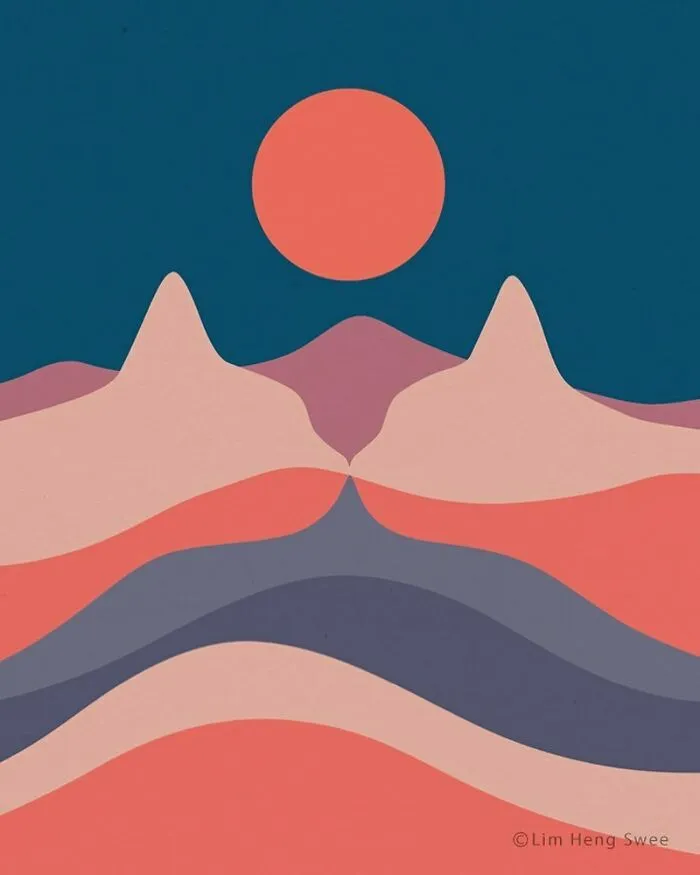 My 25 Minimal Illustrations That Blend Cats Into Landscapes And Other Scenes (New Pics)